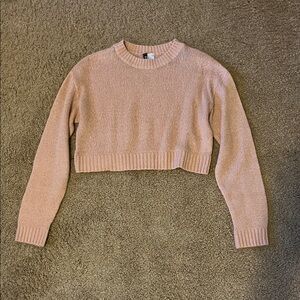 Fashion Nova Blush Knit Cropped Sweater